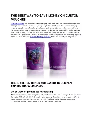 the best way to save money on custom pouches