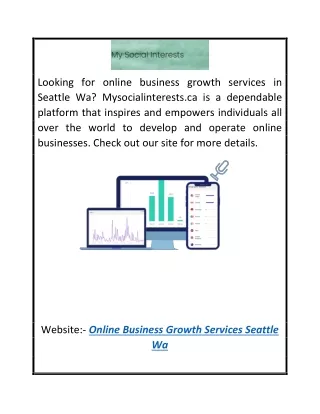 Online Business Growth Services Seattle Wa  Mysocialinterests.ca