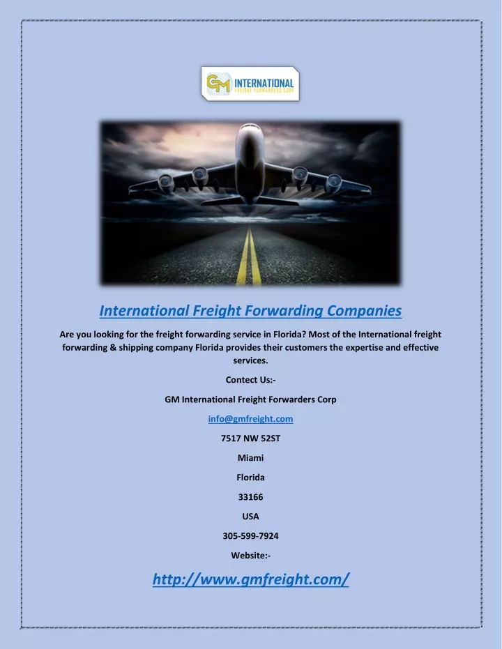 international freight forwarding companies