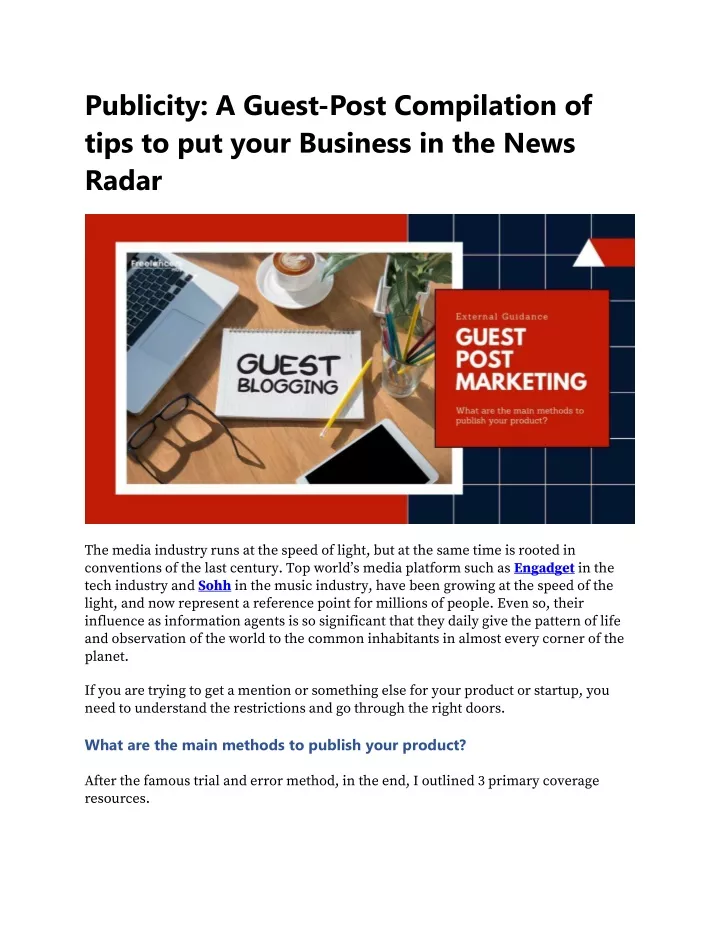 publicity a guest post compilation of tips