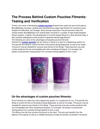 the process behind custom pouches fitments
