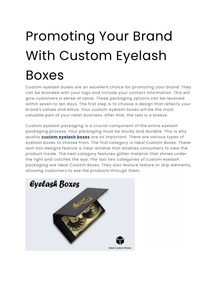 promoting your brand with custom eyelash boxes