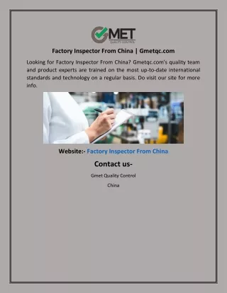 factory inspector from china gmetqc com