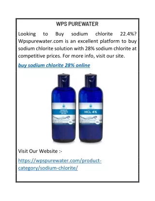 Buy Sodium Chlorite 28% Online  Wpspurewater.com