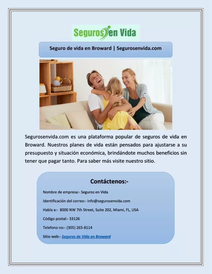 seguro de vida en broward segurosenvida com