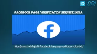 Here you can find affordable facebook page verification service in India