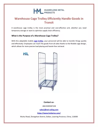 warehouse cage trolley efficiently handle goods