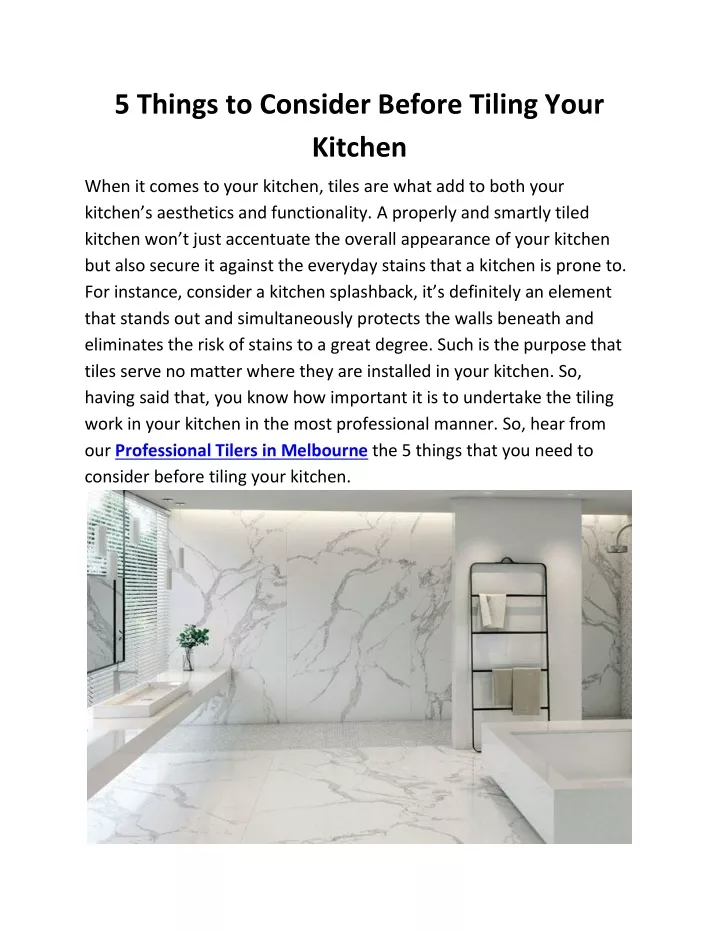 5 things to consider before tiling your kitchen