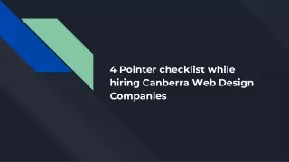 4 Pointer checklist while hiring Canberra Web Design Companies