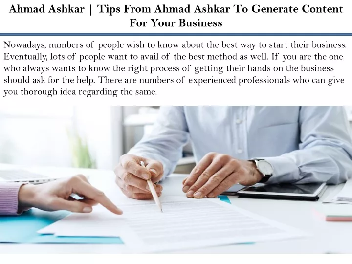 ahmad ashkar tips from ahmad ashkar to generate