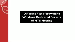 different plans for availing windows dedicated servers of hts hosting