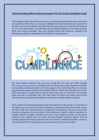 dcaa consulting offers continuous support