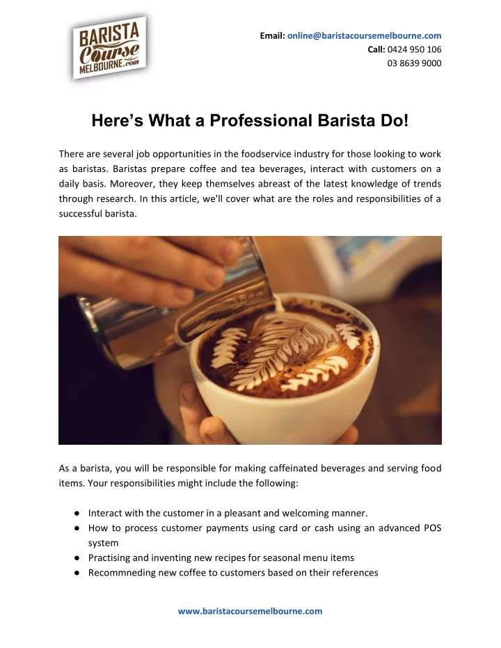 email online@baristacoursemelbourne com