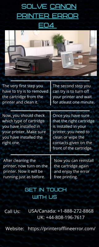 Guide To Fix Canon Printer Error E04