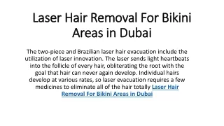 Laser Hair Removal For Bikini Areas in Dubai