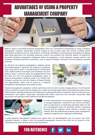 Advantages of Property Management Company