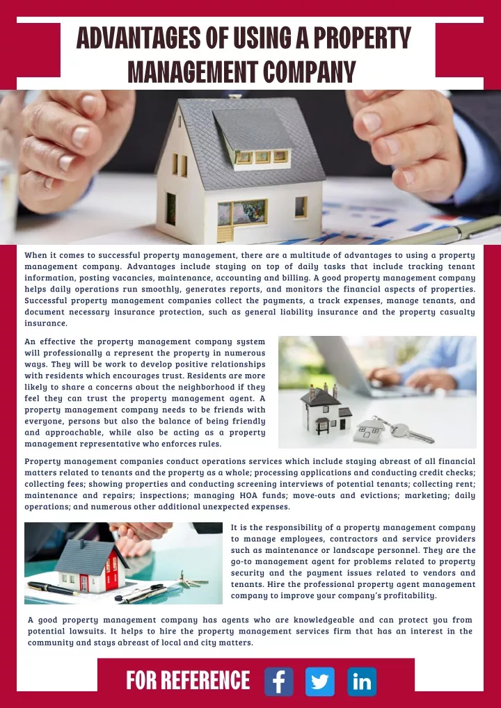 advantages of using a property management company