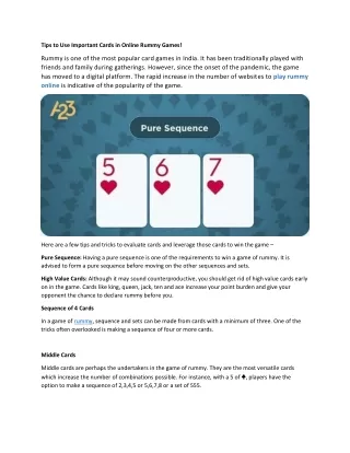 tips to use important cards in online rummy games