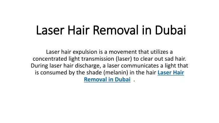 laser hair removal in dubai