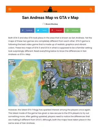 San Andreas Map vs GTA v Map