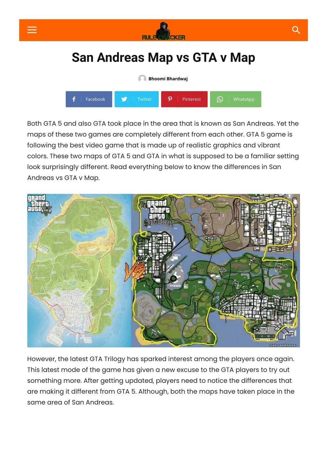 PPT San Andreas Map Vs GTA V Map PowerPoint Free Slide1 L 