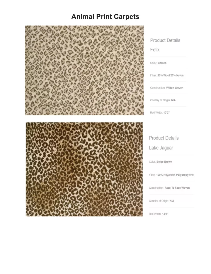 animal print carpets