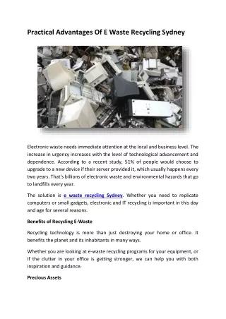e waste recycling sydney