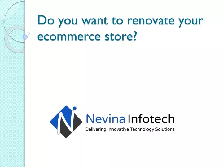 do you want to renovate your ecommerce store