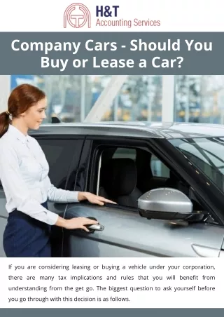 Company Cars - Should You Buy or Lease a Car?