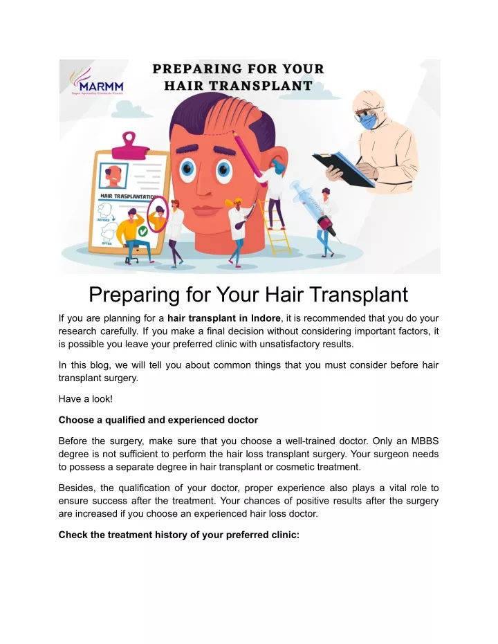 preparing for your hair transplant