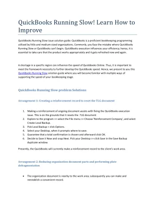 quickbooks running slow learn how to improve