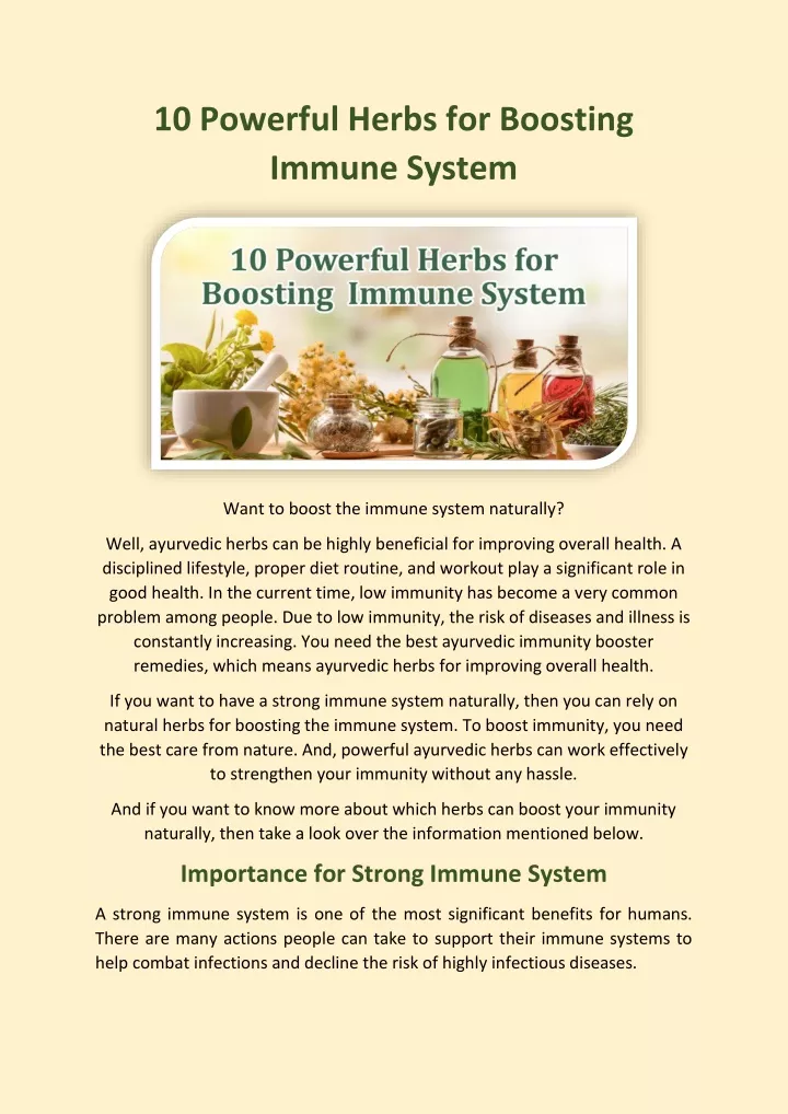 10 powerful herbs for boosting immune system