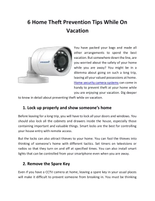 6 Home Theft Prevention Tips While On Vacation