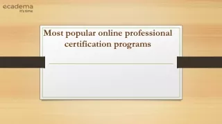 most popular online professional certification