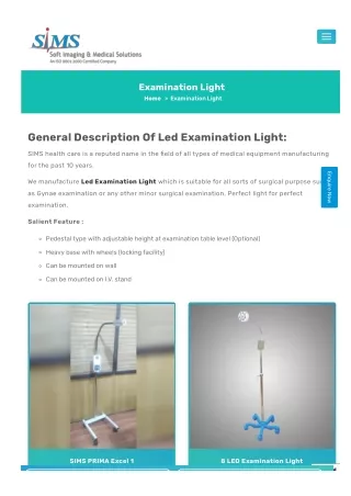 Led Examination Light - Sims Healthcare
