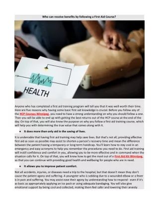 who can receive benefits by following a first