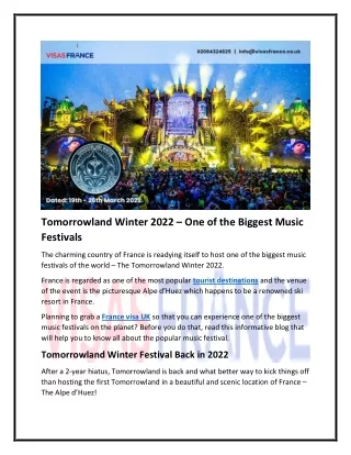 Tomorrowland Winter 2022 – Confluence of Music & People