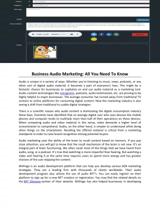 Business Audio Marketing- All You Need To Know