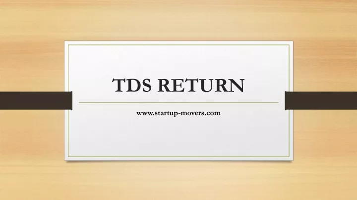 tds return