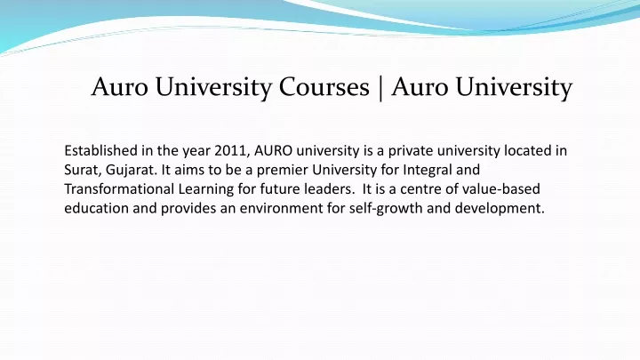 auro university courses auro university