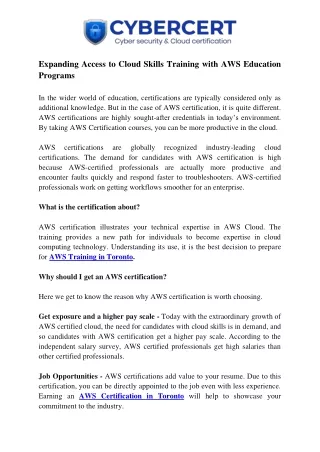 expanding access to cloud skills training with