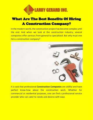Benefits Of Hiring Top Construction Companies | Larry Gerard Inc.