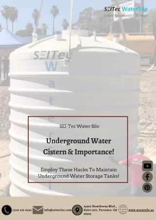 Important Hacks of Underground Water Cistern Systems