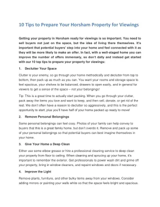 10 tips to prepare your horsham property