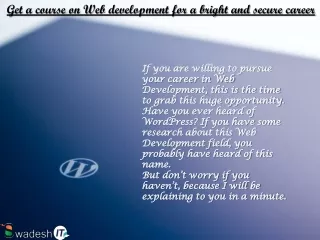 get a course on web development for a bright