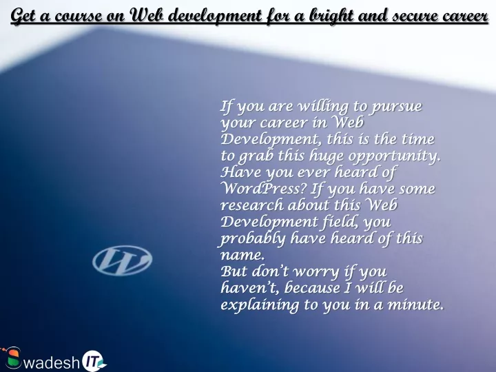 get a course on web development for a bright