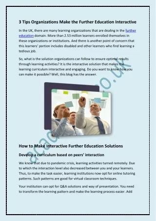 3 tips organizations make the further education