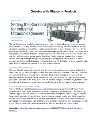 cleaning with ultrasonic products