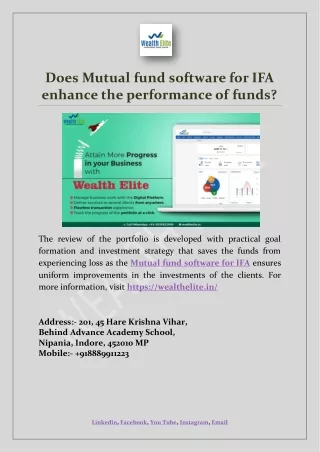does mutual fund software for ifa enhance