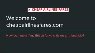 How do I know if my British Airways ticket is refundable